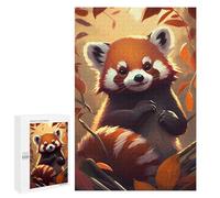 para Adultos 1000 PCS Rompecabezas Cute Red Panda Animal Art Rompecabezas para Adultos Juegos Relajantes para La Diversión Familiar Juego Desafiante Regalos 1000 PCS