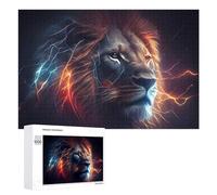 para Adultos 1000 PCS Rompecabezas Electric Lion Energy Artwork Rompecabezas para Adultos Juguetes Antiestrés Aliviador del Estrés Juego Desafiante Regalos 1000 PCS