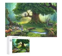 para Adultos 1000 PCS Rompecabezas Enchanted Forest Fantasy Scene Rompecabezas para Adultos Juguetes Antiestrés Aliviador del Estrés Juego Desafiante Regalos 1000 PCS