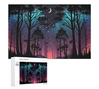 para Adultos 1000 PCS Rompecabezas Enchanted Forest Under A Starlit Sky Rompecabezas para Adultos Juguetes Antiestrés Aliviador del Estrés Juego Desafiante Regalos 1000 PCS