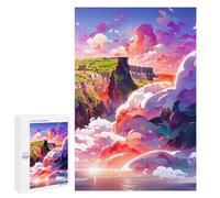 para Adultos 1000 PCS Rompecabezas Fantasy Cliffside Sunset Rompecabezas para Adultos Juego De Ingenio Regalos para Mujeres Diversión En Casa Actividades, 1000 PCS