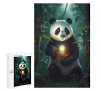 para Adultos 1000 PCS Rompecabezas Fantasy Panda Glowing Lamp Rompecabezas para Adolescentes Juego Práctico Decoración del Hogar Juego Desafiante Regalos 1000 PCS