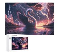 para Adultos 1000 PCS Rompecabezas Fantasy Swan in Stormy Lake Rompecabezas para Adultos Juguetes Antiestrés Difícil Difícil Actividades Divertidas En Casa 1000 PCS