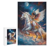 para Adultos 1000 PCS Rompecabezas Fantasy Unicorn Ride in Sky Rompecabezas para Adultos Juego Familiar Corte De Precisión Actividades Divertidas En Casa 1000 PCS