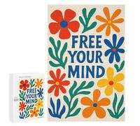 para Adultos 1000 PCS Rompecabezas Free Your Mind Floral Art Rompecabezas para Adultos, Divertidos Y con Humor para Cumpleaños, Navidad, 1000 PCS