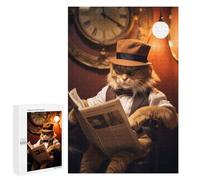 para Adultos 1000 PCS Rompecabezas Funny Fluffy Cat Reading Rompecabezas para Adultos Juegos Relajantes para La Diversión Familiar Juego Desafiante Regalos 1000 PCS