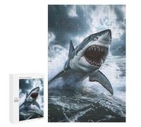 para Adultos 1000 PCS Rompecabezas Great White Shark Attack Rompecabezas para Adolescentes Juego Práctico Decoración del Hogar Juego Desafiante Regalos 1000 PCS
