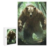 para Adultos 1000 PCS Rompecabezas Grizzly Bear in Forest Rompecabezas para Adolescentes Juego Práctico Decoración del Hogar Juego Desafiante Regalos 1000 PCS