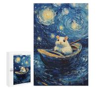 para Adultos 1000 PCS Rompecabezas Hamster in Starry Night Rompecabezas para Adultos Juego Familiar Corte De Precisión Cumpleaños Y Navidad 1000 PCS