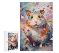 para Adultos 1000 PCS Rompecabezas Hamster Walking in Paint Rompecabezas para Adultos Juegos Relajantes para La Diversión Familiar Juego Desafiante Regalos 1000 PCS