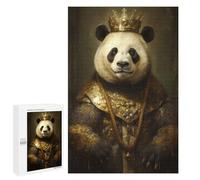 para Adultos 1000 PCS Rompecabezas King Panda with A Crown Rompecabezas para Adolescentes Juego Práctico Decoración del Hogar Juego Desafiante Regalos 1000 PCS