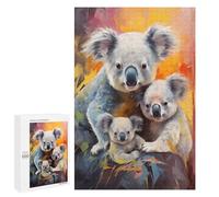 para Adultos 1000 PCS Rompecabezas Koala Christmas Family Rompecabezas para Adolescentes Juego Práctico Decoración del Hogar Juego Desafiante Regalos 1000 PCS