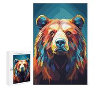 para Adultos 1000 PCS Rompecabezas Low Poly Grizzly Bear Rompecabezas para Adultos Juegos Relajantes para La Diversión Familiar Juego Desafiante Regalos 1000 PCS