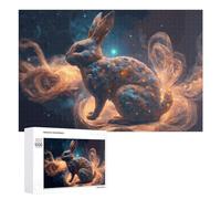 para Adultos 1000 PCS Rompecabezas Magical Rabbit in Cosmic Garden Rompecabezas para Adultos Juguetes Antiestrés Aliviador del Estrés Juego Desafiante Regalos 1000 PCS