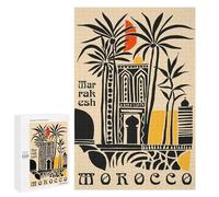para Adultos 1000 PCS Rompecabezas Marrakesh, Morocco Travel Poster Rompecabezas para Adultos Juego Familiar Corte De Precisión Actividades Divertidas En Casa 1000 PCS