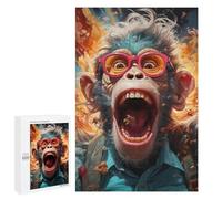 para Adultos 1000 PCS Rompecabezas Monkey with Glasses Exploding in Color Rompecabezas para Adultos Juguetes Antiestrés Aliviador del Estrés Juego Desafiante Regalos 1000 PCS