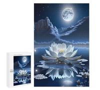 para Adultos 1000 PCS Rompecabezas Moonlit Lotus Pond-1 Rompecabezas para Adultos Juguetes Antiestrés Aliviador del Estrés Juego Desafiante Regalos 1000 PCS