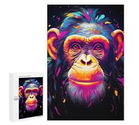 para Adultos 1000 PCS Rompecabezas Neon Chimpanzee Rompecabezas para Adolescentes Juego Práctico Decoración del Hogar Juego Desafiante Regalos 1000 PCS