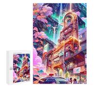 para Adultos 1000 PCS Rompecabezas Neon Cityscape Vibrant Future Rompecabezas para Adultos Juego De Ingenio Regalos para Mujeres Diversión En Casa Actividades, 1000 PCS