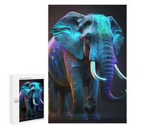 para Adultos 1000 PCS Rompecabezas Neon Elephant Rompecabezas para Adultos Juego Familiar Corte De Precisión Cumpleaños Y Navidad 1000 PCS