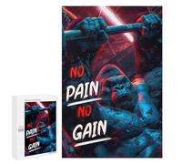 para Adultos 1000 PCS Rompecabezas No Pain No Gain Gorilla Rompecabezas para Adultos Juegos Relajantes para La Diversión Familiar Juego Desafiante Regalos 1000 PCS