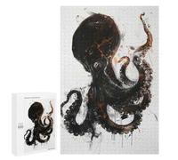 para Adultos 1000 PCS Rompecabezas Octopus Watercolor Art Rompecabezas para Adultos Juegos Relajantes para La Diversión Familiar Juego Desafiante Regalos 1000 PCS