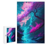 para Adultos 1000 PCS Rompecabezas Pink Cherry Blossom Nature Rompecabezas para Adolescentes Juego Práctico Decoración del Hogar Juego Desafiante Regalos 1000 PCS