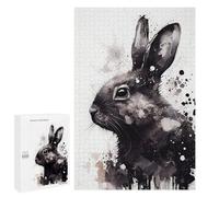 para Adultos 1000 PCS Rompecabezas Rabbit Black and White Rompecabezas para Adultos Juego Familiar Corte De Precisión Cumpleaños Y Navidad 1000 PCS