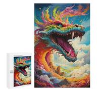 para Adultos 1000 PCS Rompecabezas Rainbow Dragon Sky Rompecabezas para Adultos Juguetes Antiestrés Aliviador del Estrés Juego Desafiante Regalos 1000 PCS