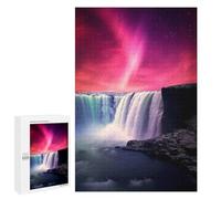 para Adultos 1000 PCS Rompecabezas Red Northern Lights at Sky Rompecabezas para Adultos Juego Familiar Corte De Precisión Cumpleaños Y Navidad 1000 PCS