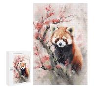 para Adultos 1000 PCS Rompecabezas Red Panda Watercolor Rompecabezas para Adultos Juegos Relajantes para La Diversión Familiar Juego Desafiante Regalos 1000 PCS