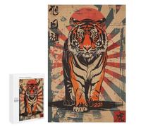 para Adultos 1000 PCS Rompecabezas Rising Sun Flag Tiger Rompecabezas para Adultos Juegos Relajantes para La Diversión Familiar Juego Desafiante Regalos 1000 PCS