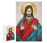 para Adultos 1000 PCS Rompecabezas Sacred Heart of Jesus Rompecabezas para Adolescentes Juego Práctico Decoración del Hogar Juego Desafiante Regalos 1000 PCS