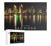 para Adultos 1000 PCS Rompecabezas San Diego Skyline Reflections Rompecabezas para Adultos Juguetes Antiestrés Aliviador del Estrés Juego Desafiante Regalos 1000 PCS
