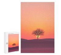 para Adultos 1000 PCS Rompecabezas Silhouette Tree Sunset Rompecabezas para Adolescentes Juego Práctico Decoración del Hogar Juego Desafiante Regalos 1000 PCS