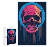 para Adultos 1000 PCS Rompecabezas Skull Retro Halloween Rompecabezas para Adultos Juegos Relajantes para La Diversión Familiar Juego Desafiante Regalos 1000 PCS
