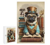 para Adultos 1000 PCS Rompecabezas Smart Pug Dog School Rompecabezas para Adultos Juego Familiar Corte De Precisión Cumpleaños Y Navidad 1000 PCS