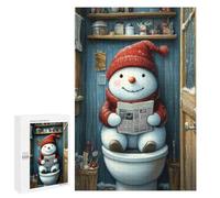 para Adultos 1000 PCS Rompecabezas Snowman on The Toilet Rompecabezas para Adolescentes Juego Práctico Decoración del Hogar Juego Desafiante Regalos 1000 PCS