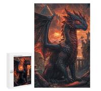 para Adultos 1000 PCS Rompecabezas Sunset Dragon Sentinel Rompecabezas para Adultos Juego Familiar Corte De Precisión Cumpleaños Y Navidad 1000 PCS