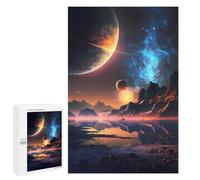 para Adultos 1000 PCS Rompecabezas Sunset Over The Planets Rompecabezas para Adultos Juego Familiar Corte De Precisión Cumpleaños Y Navidad 1000 PCS