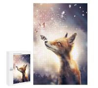 para Adultos 1000 PCS Rompecabezas The Fox and Butterflies Rompecabezas para Adultos Juego Familiar Corte De Precisión Cumpleaños Y Navidad 1000 PCS