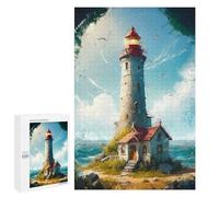para Adultos 1000 PCS Rompecabezas The Lighthouse Rompecabezas para Adultos Juego Familiar Corte De Precisión Cumpleaños Y Navidad 1000 PCS