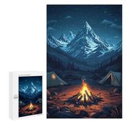 para Adultos 1000 PCS Rompecabezas The Mountain Campfire Under Stars Rompecabezas para Adultos Juego Familiar Corte De Precisión Cumpleaños Y Navidad 1000 PCS
