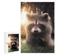 para Adultos 1000 PCS Rompecabezas The Raccoon and Butterfly Rompecabezas para Adultos Juego Familiar Corte De Precisión Cumpleaños Y Navidad 1000 PCS