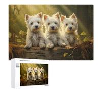para Adultos 1000 PCS Rompecabezas Three West Highland White Terriers Rompecabezas para Adultos Juguetes Antiestrés Difícil Difícil Actividades Divertidas En Casa 1000 PCS