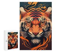 para Adultos 1000 PCS Rompecabezas Tiger Animal Head Cartoon Rompecabezas para Adolescentes Juego Práctico Decoración del Hogar Juego Desafiante Regalos 1000 PCS
