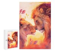 para Adultos 1000 PCS Rompecabezas Together Forever Lion Love Rompecabezas para Adultos Juegos Relajantes para La Diversión Familiar Juego Desafiante Regalos 1000 PCS