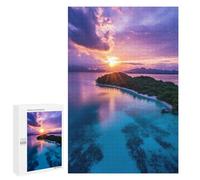 para Adultos 1000 PCS Rompecabezas Tropical Sunset Island Rompecabezas para Adolescentes Juego Práctico Decoración del Hogar Juego Desafiante Regalos 1000 PCS