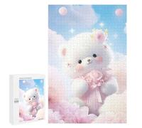 para Adultos 1000 PCS Rompecabezas White Teddy Bear Rompecabezas para Adultos Juego Familiar Corte De Precisión Cumpleaños Y Navidad 1000 PCS