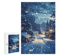 para Adultos 1000 PCS Rompecabezas Winter Village at Twilight Rompecabezas para Adultos Juego Familiar Corte De Precisión Cumpleaños Y Navidad 1000 PCS